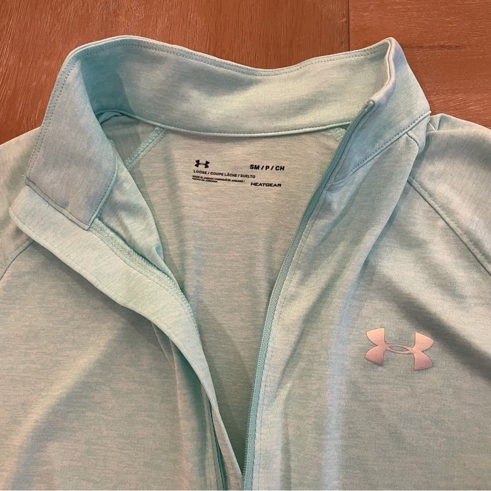 Under Armor Light Blue Zip Pullover - Picture 3 of 3